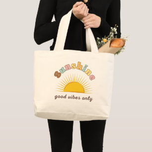 Bolsa Tote Grande Apenas Boas Vibrações Retro Sunshine