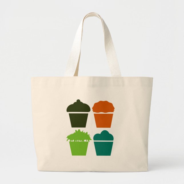 Bolsa Tote Grande Apenas cupcakes (Frente)