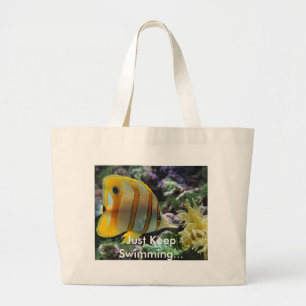 Bolsa Tote Grande Apenas mantenha nadar o saco