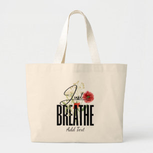 Bolsa Tote Grande Apenas Respire - Inspiração Floral Yoga