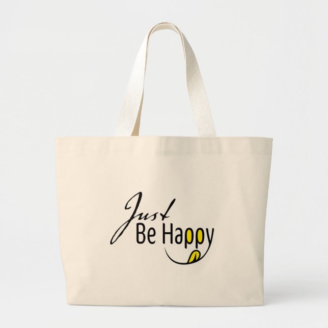 Bolsa Tote Grande Apenas Seja Feliz (Frente)