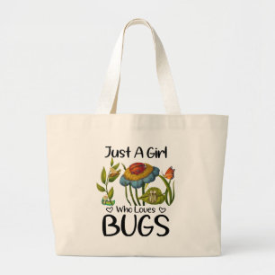 Bolsa Tote Grande Apenas uma garota que ama insetos