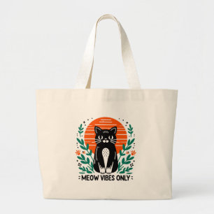 Bolsa Tote Grande apenas vibrações de gato