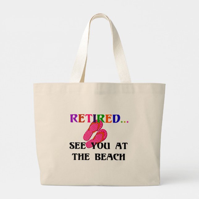 Bolsa Tote Grande Aposentado - Vejo Você Na Praia (Verso)