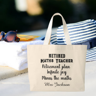 Bolsa Tote Grande Aposentadoria engraçada de professor de matemática