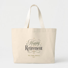 Bolsa Tote Grande Aposentadoria Feliz Nome Personalizado