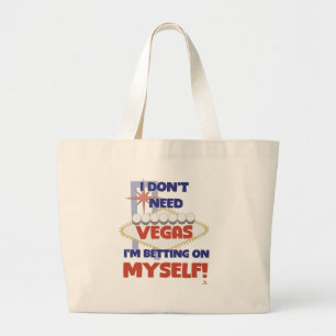 Bolsa Tote Grande Aposta em Mim Design de Motivação de Vegas