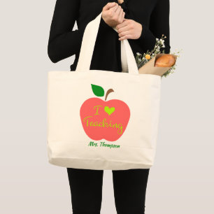 Bolsa Tote Grande Apple de Professora Personalizada