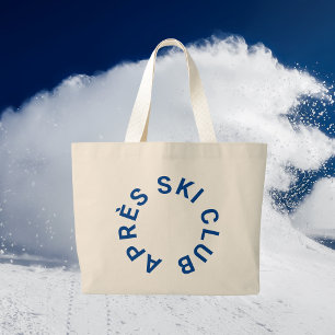 Bolsa Tote Grande Après Ski Club Winter Blue Ski Resort Crest