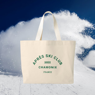 Bolsa Tote Grande Après Ski Club Winter Green Ski Resort Crest