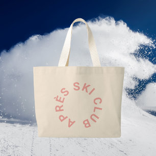 Bolsa Tote Grande Après Ski Club Winter Pink Ski Resort Crest