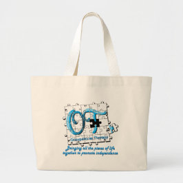 Bolsa Tote Grande aqua do quebra-cabeça do ot