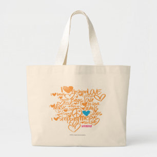 Bolsa Tote Grande Aqua/laranja dos grafites