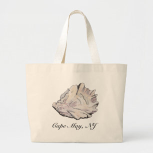 Bolsa Tote Grande Aquarela de ostras personalizada