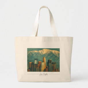 Bolsa Tote Grande Aquarela Vintage de Los Angeles   Califórnia Retro
