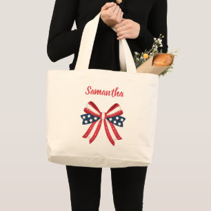Bolsa Tote Grande Arco da bandeira americana patriótica monograma 4