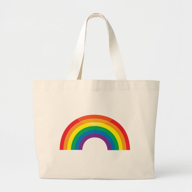 Bolsa Tote Grande Arco-íris clássico (Frente)