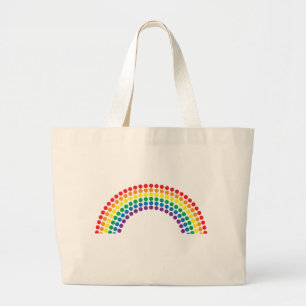 Bolsa Tote Grande Arco-íris Dotty