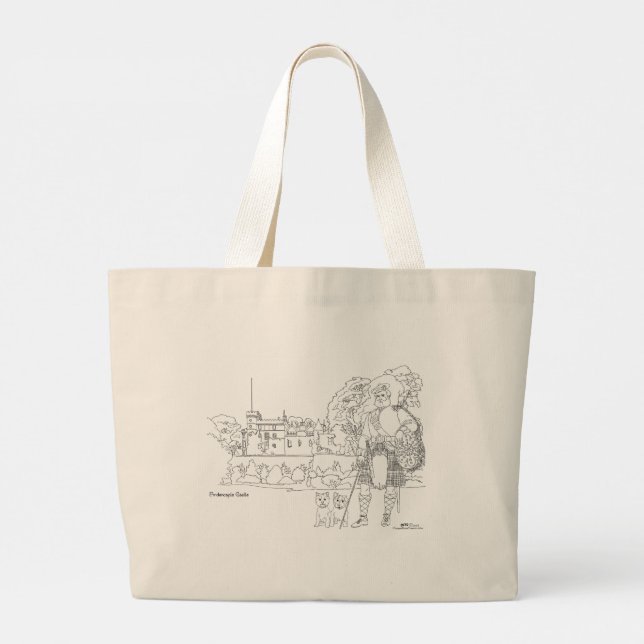 Bolsa Tote Grande Ardencaple Castle Highlands Cairn Terrier Tote Bag (Verso)