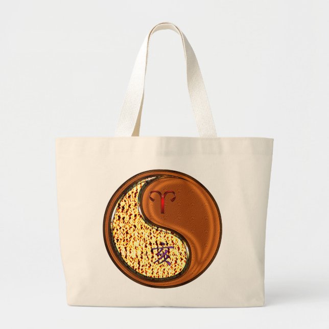 Bolsa Tote Grande Áries & Porco de Madeira  (Frente)