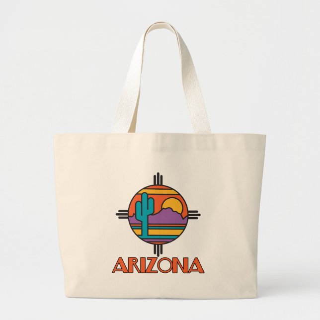 Bolsa Tote Grande Arizona Desert Mandala (Frente)