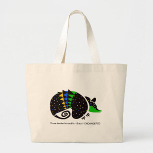 Bolsa Tote Grande ARMADILLO de três faixas desenhadas à mão - Conser