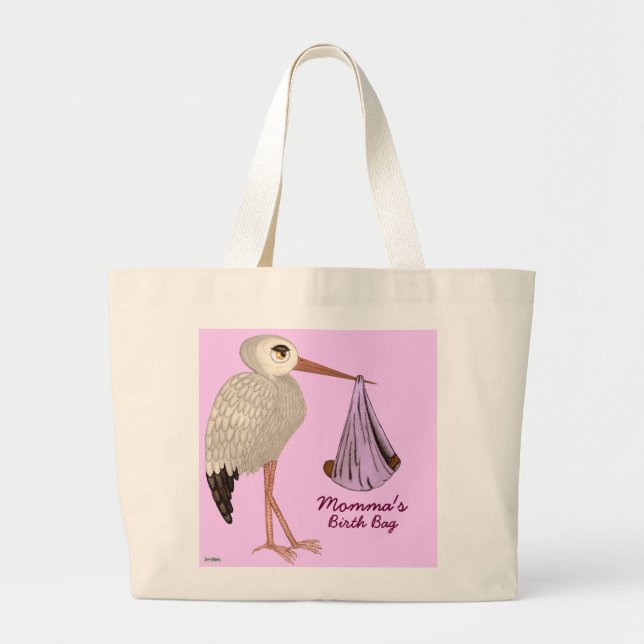 Bolsa Tote Grande Armazenamento clássico (rosa) 2 (Chá de fraldas) (Frente)