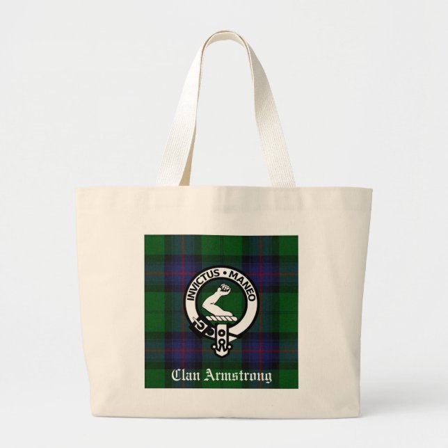 Bolsa Tote Grande Armstrong Family Crest & Tartan Tote Bag (Frente)
