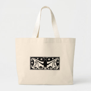 Bolsa Tote Grande Art Deco Halloween Bat Totebag