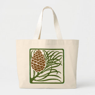 Bolsa Tote Grande Art Nouveau Pine Cone