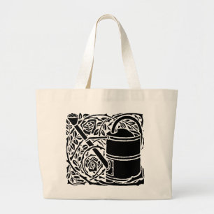 Bolsa Tote Grande Art Nouveau Rosas e Água