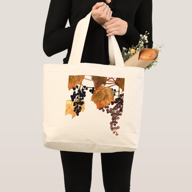 Bolsa Tote Grande Art Nouveau Uvas Congeladas (Frente (produto))