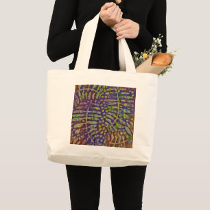 Bolsa Tote Grande Arte abstracta do estêncil do impressão de Gelli