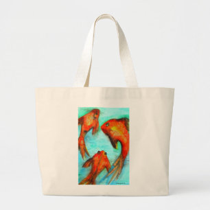 Bolsa Tote Grande Arte alaranjada oriental do original da aguarela