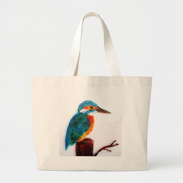 Bolsa Tote Grande Arte Colorida de Kingfisher (Frente)