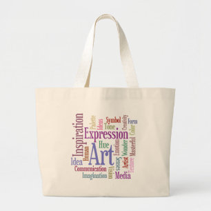 Bolsa Tote Grande Arte da palavra da inspiração do artista criativ