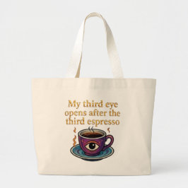 Bolsa Tote Grande Arte de Café Místico Moderno Minha coleção do terc