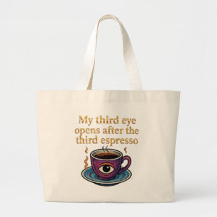 Bolsa Tote Grande Arte de Café Místico Moderno Minha coleção do terc