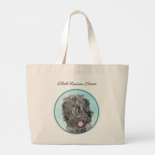 Bolsa Tote Grande Arte de Cão Negra-russa Terrier BRT