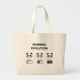 Bolsa Tote Grande Arte de Desenho Animado de Progressão de Nível de