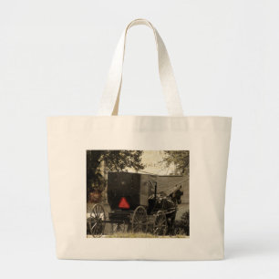 Bolsa Tote Grande Arte de Digitas do cartão do Sepia do cavalo e do