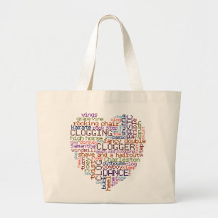 Bolsa Tote Grande Arte de obstrução da palavra de Clogger