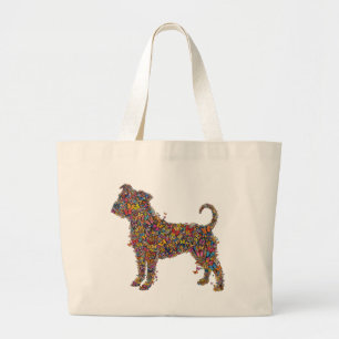 Bolsa Tote Grande Arte de Silhueta de Borboleta Bully   Mãe de Cacho