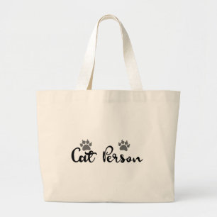 Bolsa Tote Grande Arte de Tipografia de Cat Person