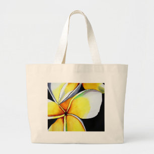 Bolsa Tote Grande Arte floral Frangipani