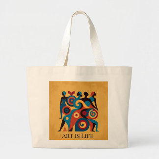 Bolsa Tote Grande Arte Geométrico Abstrato de Mulheres Africanas Ret
