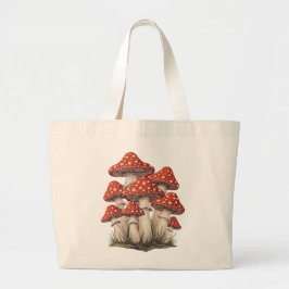 Bolsa Tote Grande Arte Gráfica de Aglomerado de Cogumelo Vermelho Es