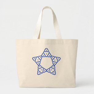 Bolsa Tote Grande Arte Minimalista Geométrica da Estrela de Davi
