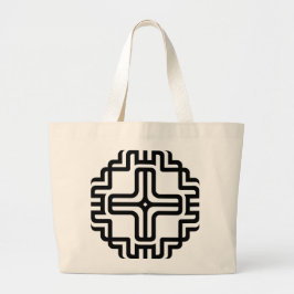 Bolsa Tote Grande Arte Moderna Geométrica de Cruz e Linhas
