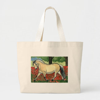 Bolsa Tote Grande ARTE norueguesa do CAVALO do fiorde